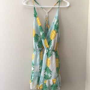 Pineapple Crush Strappy Back Romper - Like New